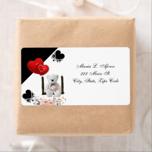 Etiqueta Folhas de devolução de endereço White Teddy Bear F