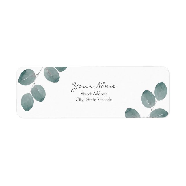 Etiqueta Folhas de Eucalipto de Dólar de Água (Frente)