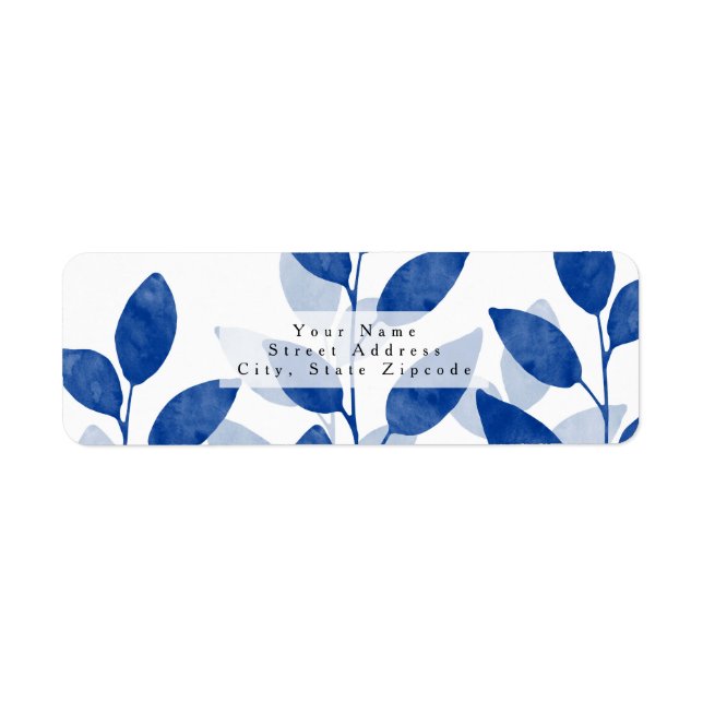 Etiqueta Folhas de Indigo Watercolor (Frente)
