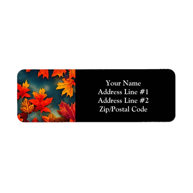 Etiqueta Folhas de Mapeamento Russo de outono Picturesco (Frente)