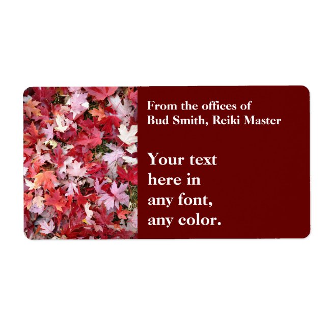 Etiqueta Folhas de outono (Frente)