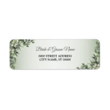 Folhas de Verdura Floral Rústica Endereço de Devol