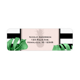 Etiqueta Folhas Tropicais & Abacaxi Casamento Elegante