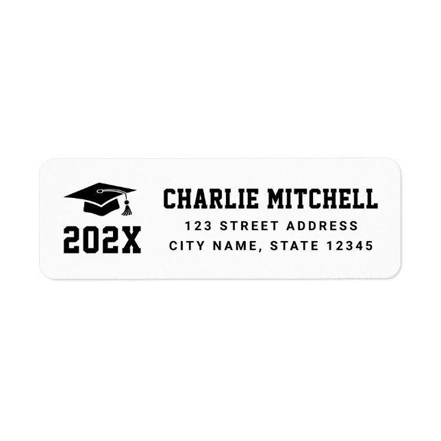 Etiqueta fonte de faculdade de graduação endereço de devolu (Frente)