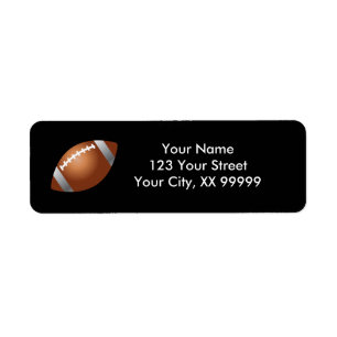 Etiqueta Football Return Address Labels in Black
