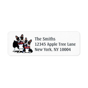 Etiqueta Fora-Trela Art™ dos terrier de Bowtie Boston
