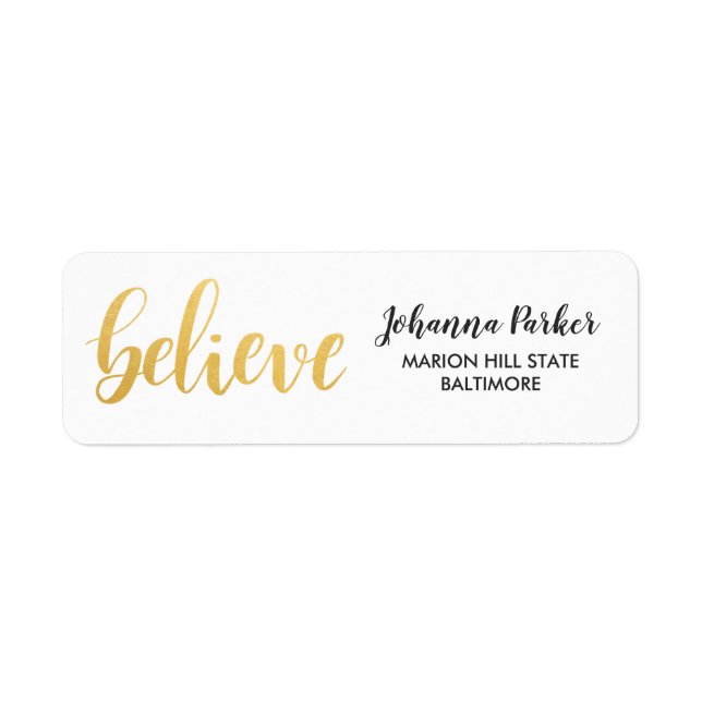 Etiqueta Forçar Faux Dourado Feriado de Script Manuscrito (Frente)