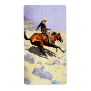 Etiqueta Forças armadas da cavalaria do vintage, vaqueiro