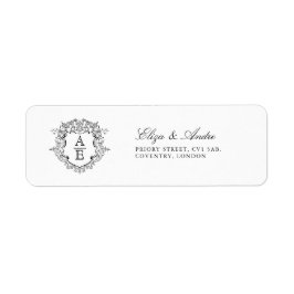 Etiqueta Formal Floral Crest Monograma Casamento