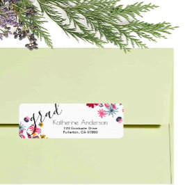 Etiqueta Formando Floral Modern Boho Endereço de Devolução