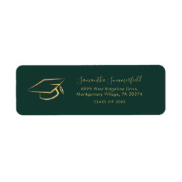 Etiqueta Formando Graduação 2025 Endereço de retorno verde 