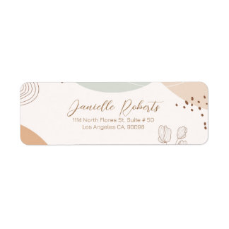 Etiqueta formas abstrato e flores fundo moderno