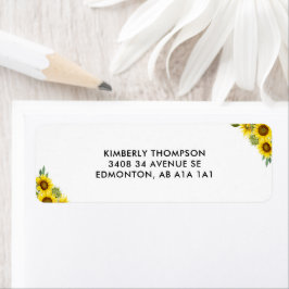 Etiqueta Formatação Moderna Personalizada de Girassol Flora