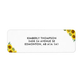 Etiqueta Formatação Moderna Personalizada de Girassol Flora