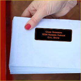 Etiqueta Formatação Tecnológica Moderna Negra Sleek