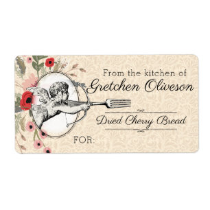 Etiqueta Forquilha do Cupido do vintage da cozinha da