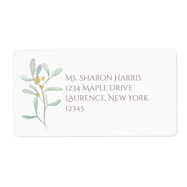 Etiqueta Fosco MistletoCasamento no inverno (Frente)