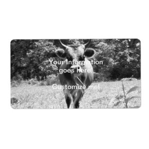 Etiqueta Foto cinzenta retro de Bull