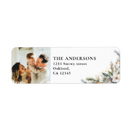 Etiqueta Foto da família Elegante moderna e Natal da árvore