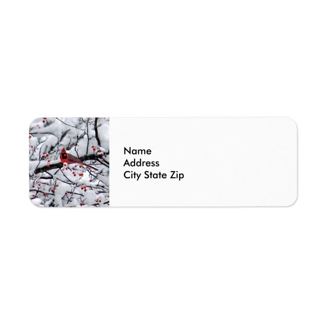 Etiqueta Foto de Árvore de Neve Cardeal (Frente)