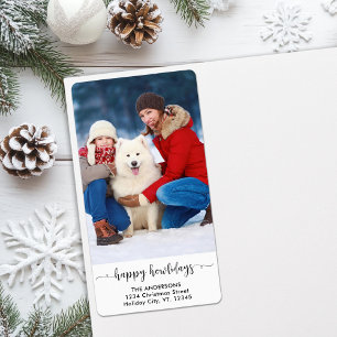 Etiqueta Foto de Cachorro Personalizado da Família Moderna 