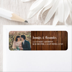 Etiqueta Foto do monograma de casal de madeira russa