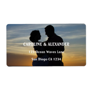 Etiqueta Foto Elegante Casamento Chic Sunset Summer