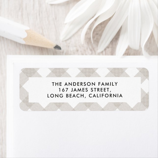 Etiqueta Foto natural moderna de Buffalo tartan (Insitu)