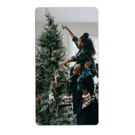 Etiqueta Foto personalizada da família de Natal personaliza
