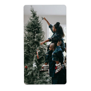 Etiqueta Foto personalizada da família de Natal personaliza