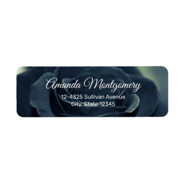 Etiqueta Foto Preta Rosa Dark Gótica Flor (Frente)