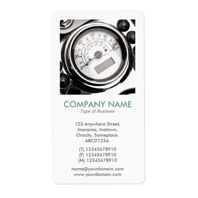 Etiqueta Foto Quadrada V - Velocímetro de Motociclos (Frente)