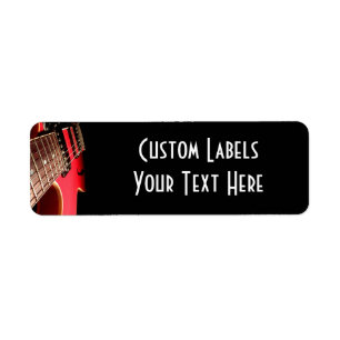 Etiqueta Foto vermelha da guitarra elétrica - PERSONALIZE