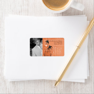 Etiqueta Foto: Vintage Bird Cage Tangerine Damask