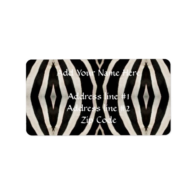 Etiqueta Fotografia de uma verdadeira Pele de Zebra (Frente)