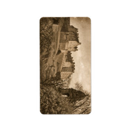 Etiqueta Fotografia Sepia do Castelo de Edimburgo