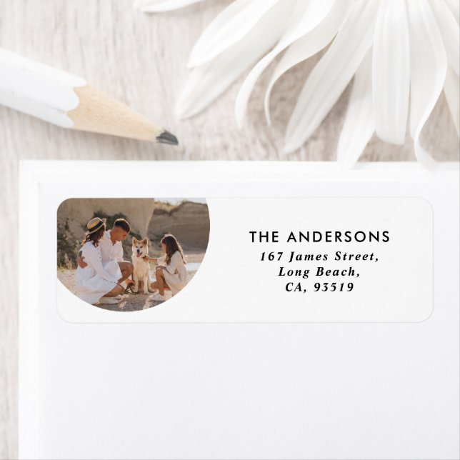 Etiqueta Fotografia simples do círculo moderno Natal (Insitu)