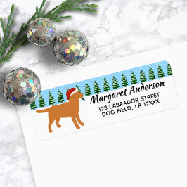 Etiqueta Fox Red Labrador Papais noeis de Natal Endereço de
