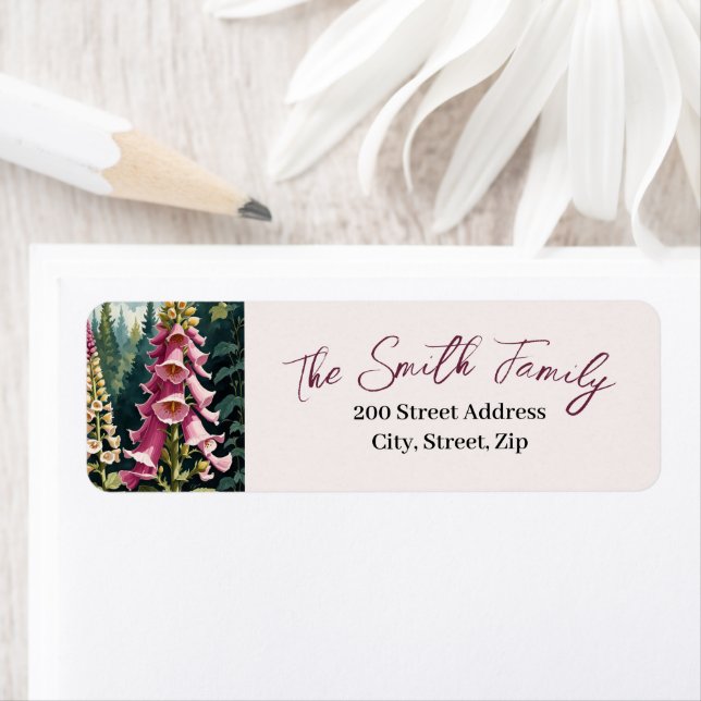 Etiqueta Foxglove Return Street Address (Insitu)