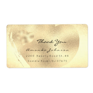 Etiqueta Foxier Titanium Dourado Blush Heart Obrigado