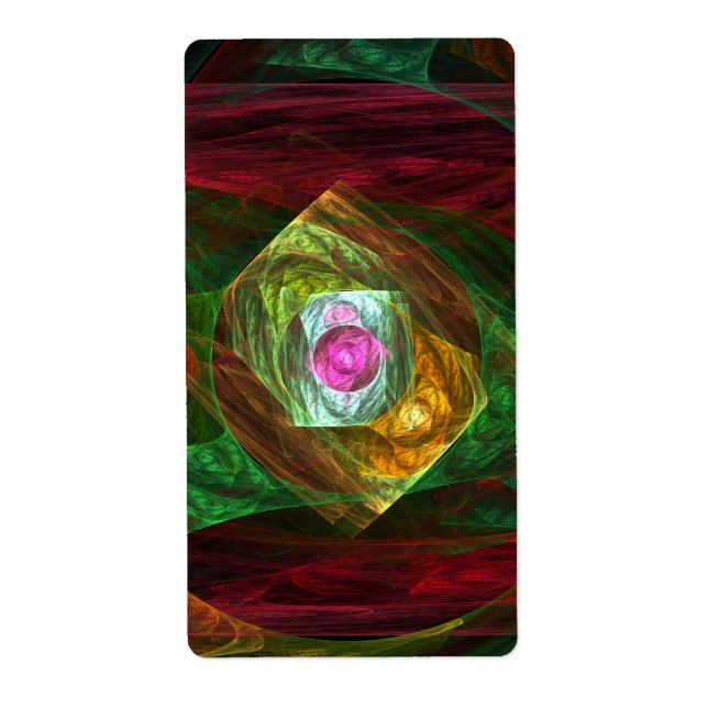 Etiqueta Fractal Abstrato de Conexões Dinâmicas (Frente)