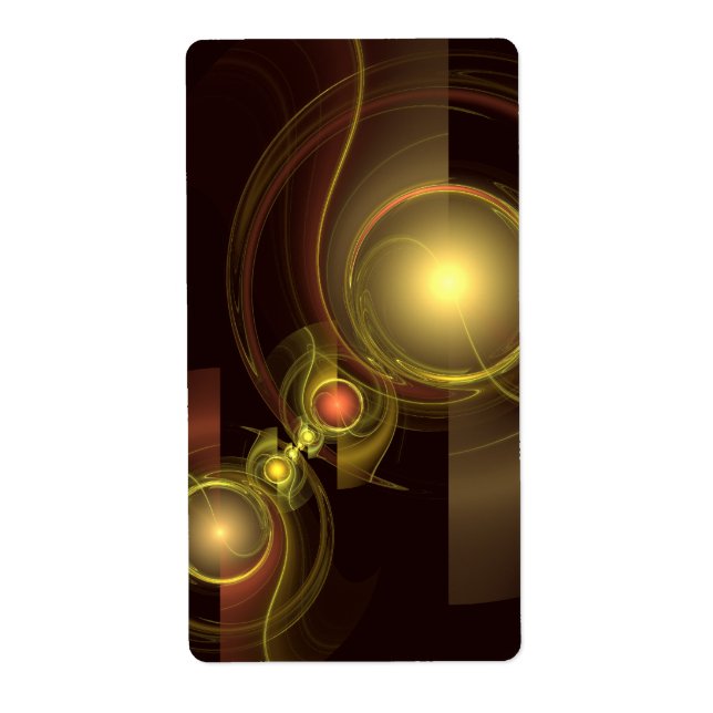 Etiqueta Fractal de Abstrato de Conexão íntima (Frente)