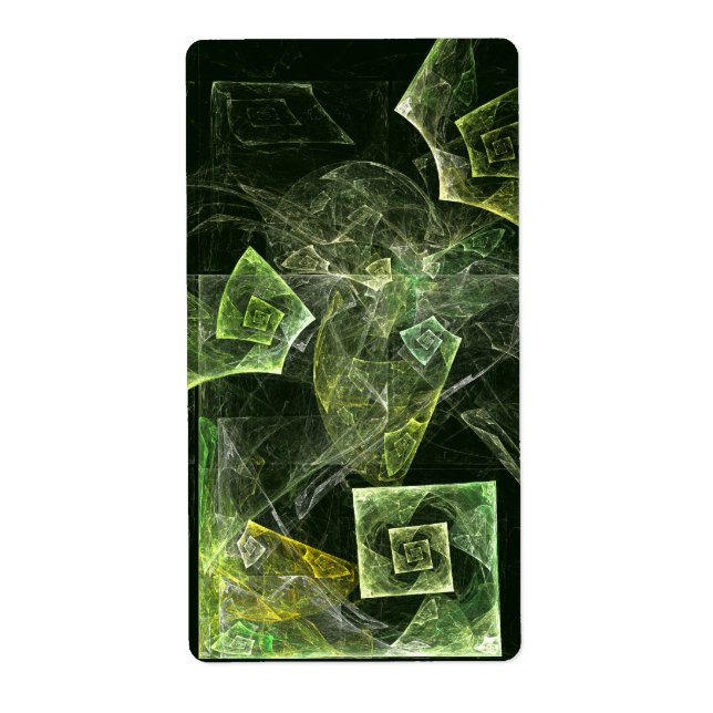 Etiqueta Fractal de Abstrato de equilíbrio torcido (Frente)