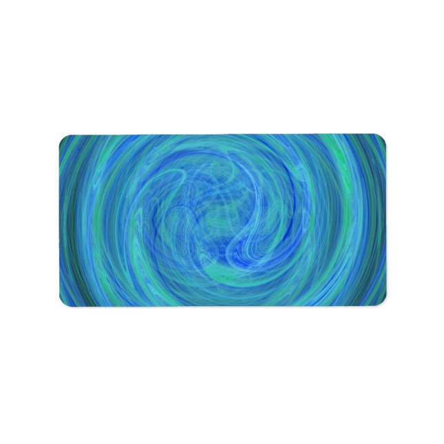 Etiqueta Fractal de Abstrato espiral espiral da esfera azul (Frente)