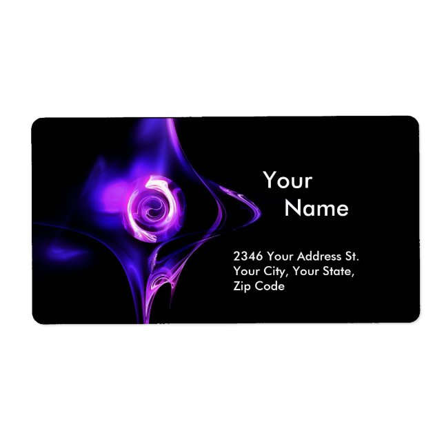 Etiqueta FRACTAL ROSA 1 Azul, rosa, preto (Frente)