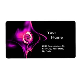 Etiqueta FRACTAL ROSA 1 Fúchsia Rosa Preto Roxo