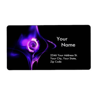 Etiqueta FRACTAL ROSA 1 Preto Púrpura Azul Rosa