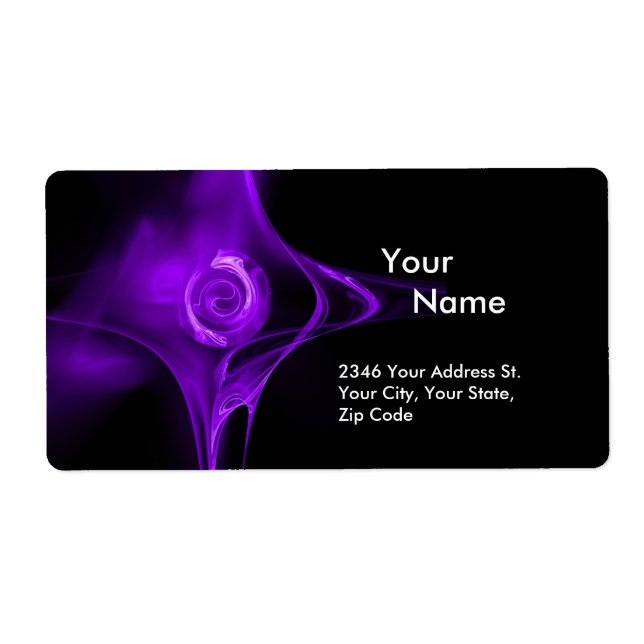 Etiqueta FRACTAL ROSA 1 Preto violeta roxo (Frente)