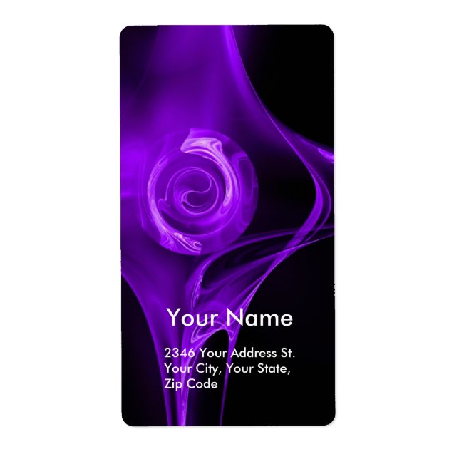 Etiqueta FRACTAL ROSA 1 Preto violeta roxo (Frente)