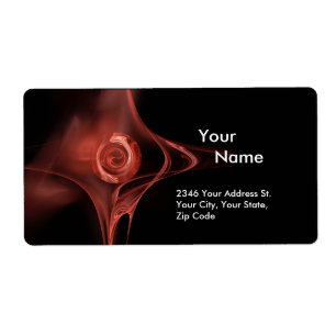 Etiqueta FRACTAL ROSA 1 Vermelho Preto